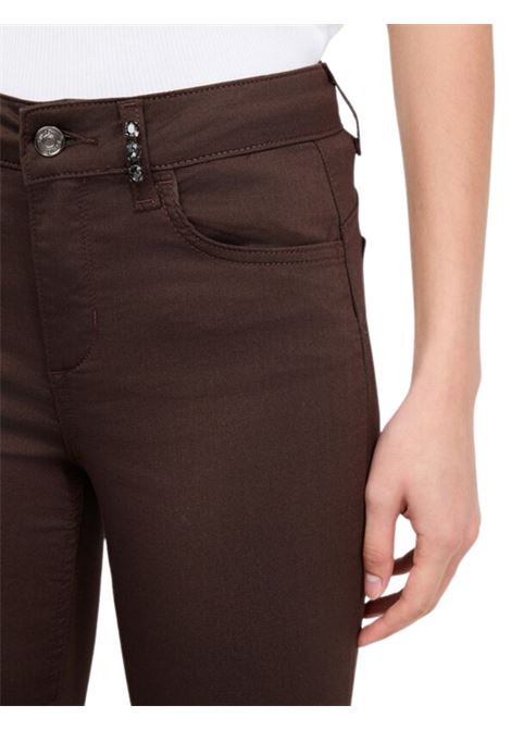 Pantaloni skinny con pietre gioiello CIOCCOLATO Liu Jo | MF5305TM14490915